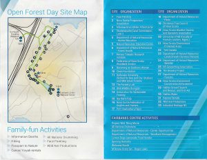 Site Map & List of exhibits for Open Forest Day